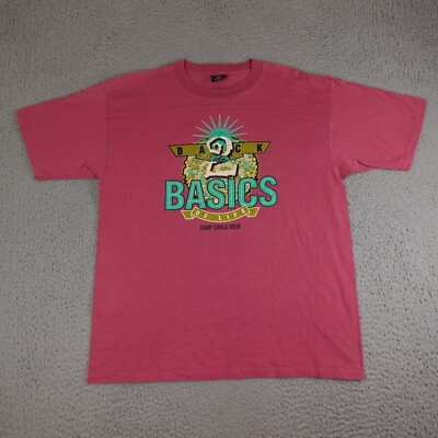 Vintage Summer Camp Shirt Mens XL Pink Single Stitch 1995 Camp Chula Vista 90s