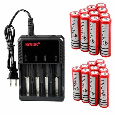 Rechargeable Battery 3.7V Button Top 3000mAh Lithium Battery Cell for Flashlight