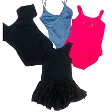 4 Girls 12/14 Lg XL Dance Leotards and Skirt Set Ballet Gymnastics Bundle