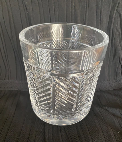 RALPH LAUREN CRYSTAL GLASS HERRINGBONE HEAVY- ICE- WINE- CHAMPAGNE BUCKET
