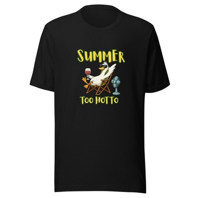 Summer Too Hotto Funny Duck Graphic T-Shirt Design 