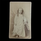 Antique Photograph Young Girl Barefoot by Gross Photo Studio c1890’s Brooklyn NY