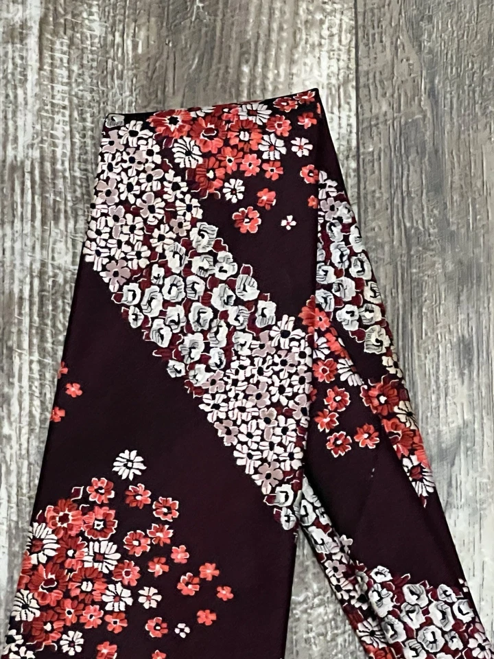 Gravata vintage Christian Dior WPL 490 estampa floral geométrica - Imagem 4 de 4