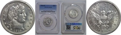 1916-D Barber Quarter   PCGS AU-58