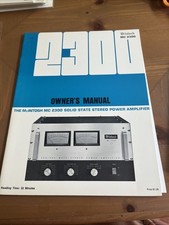McIntosh MC 2300 Solid State Stereo Power Amplifier Owner  s Manual