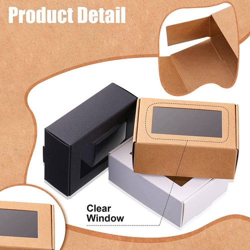 150 Pcs Kraft Box with Window Present Packaging Box Treat Box for Soap2813 - Picture 4 of 7