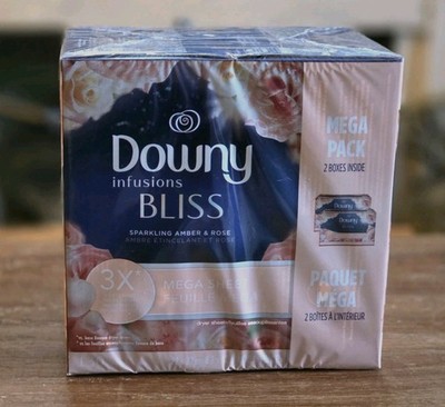 Sparking Amber & Rose Downy Infusions BLISS Mega Dryer Sheets 2ok 130 Sheets 
