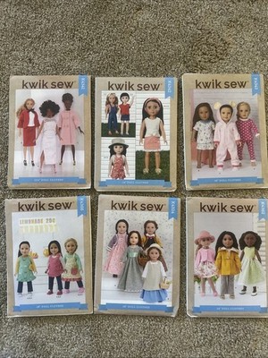 6 Kiwi Sew Patterns Doll Clothes New Uncut All Styles