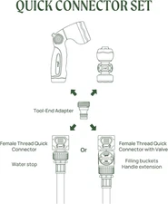 Quick Connector Set with Shut Off Valve and Water Stop & Lock, Quick Connect ...