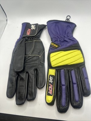 AGV Sport Motorcycle Gloves Made With Kevlar Insert Black Purple Sz Small NOS