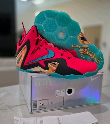 DS Nike LeBron XI 11 Elite Hero Crimson 642846-600 Size 12 PE Pebble WTT SVSM