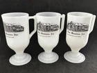3 Vintage Bear Mountain Inn Milk Glass Irish Coffee Cups New York State Park