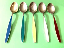 Vintage Multicolor MCM GEORG JENSEN Sterling Silver Miniature Spoon Set 48g