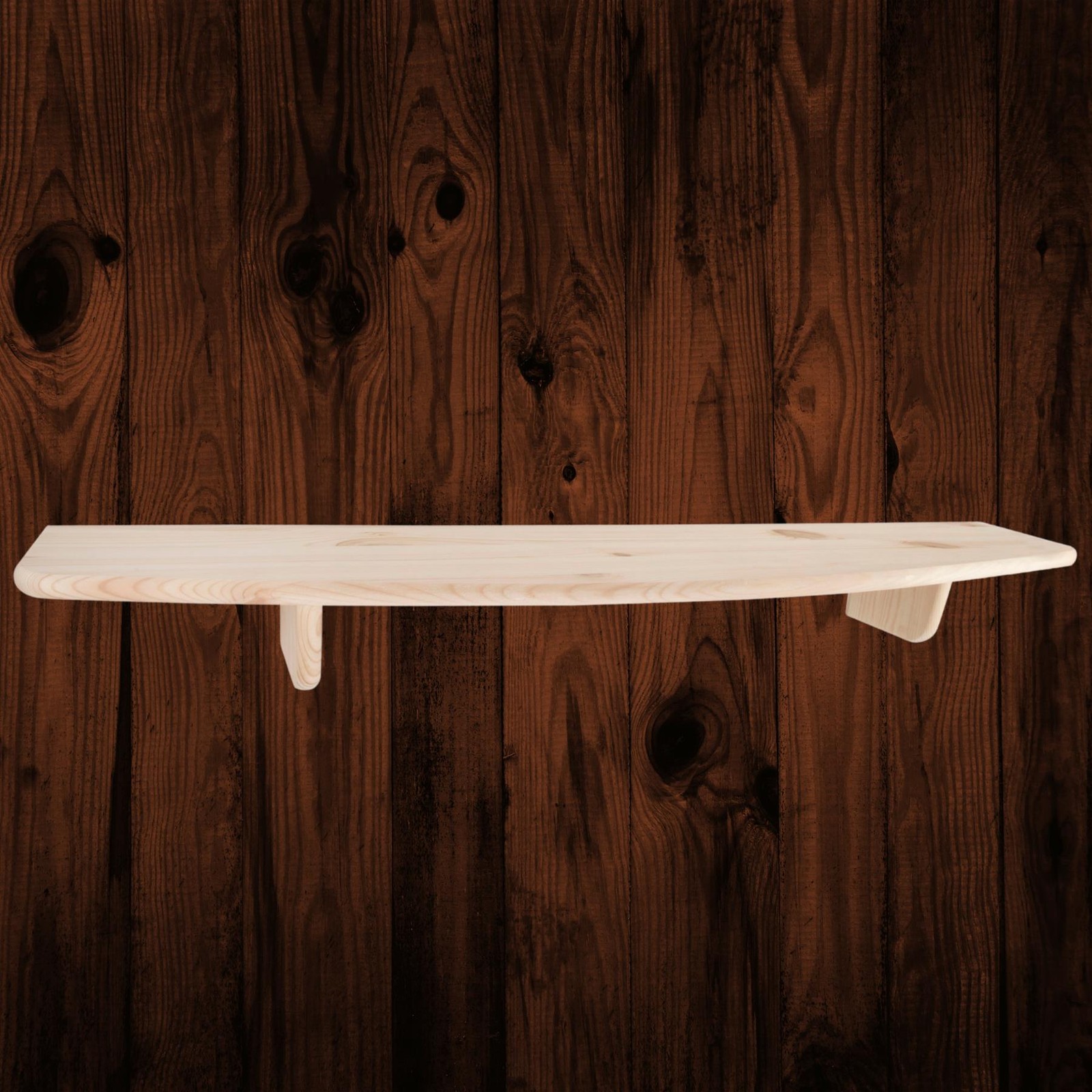Wooden Floating Shelf 90cm (35.4"") / Natural Pine Shelves Wall Mounted Storage