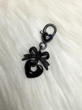 Black Heart Bag Charm Keychain Key Car Charm Zipper Pull Y2K New Gift