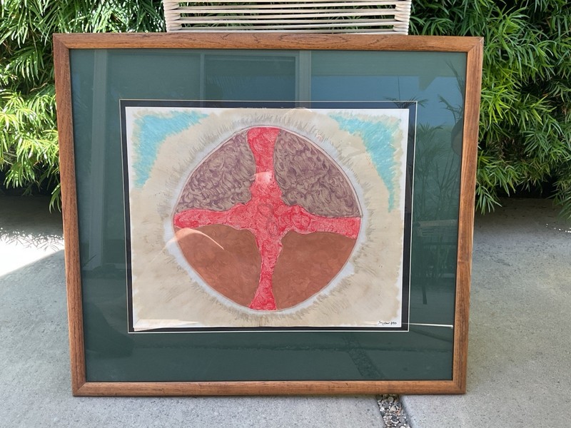 Susi Miles  Original  Mixed Media Artwork Painting Signed & Framed LOCAL PICKUP