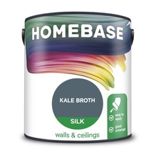 Homebase Silk Emulsion Paint For Walls & Ceilings Kale Broth - 2.5L