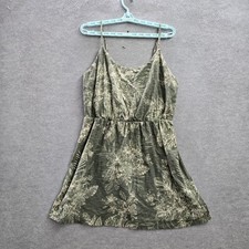 Old Navy Women Dress L Green Floral Fit & Flare Mini Cottagecore Sleeveless
