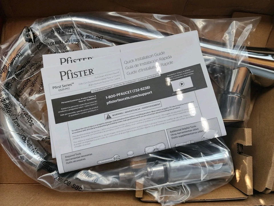 Pfister G529-PF2C Kitchen Faucet with Pull Down Sprayer Single Handle High Arc - Image 4 of 4