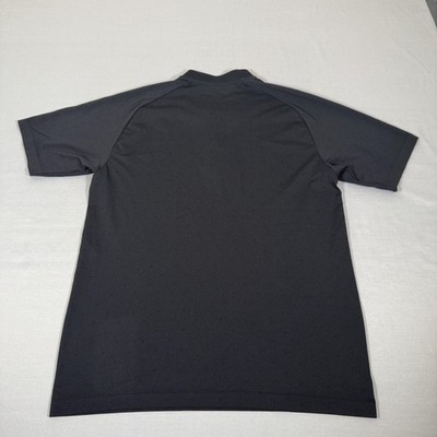 Uniqlo Shirt Mens Large Black Roger Federer Dry EX 1/4 Zip Tennis