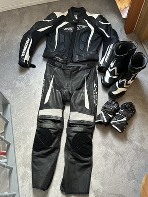 Motorradkombi Herren Probiker Motorrad Kombi Schwarz Weiß