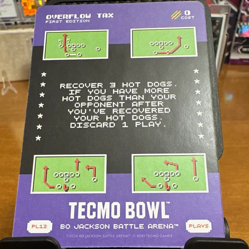 Tecmo Bowl 1st Edition Overflow Tax pL12 SP Bo Jackson Battle Arena Trading Card