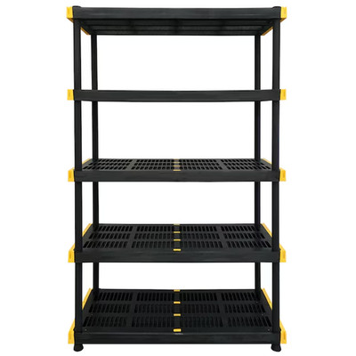 Commander 5-Tier Heavy Duty Plastic Shelving Unit 48x20x72 Garage Storage