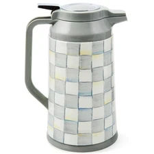 Brand New Mackenzie-Childs Sterling Check Coffee Carafe