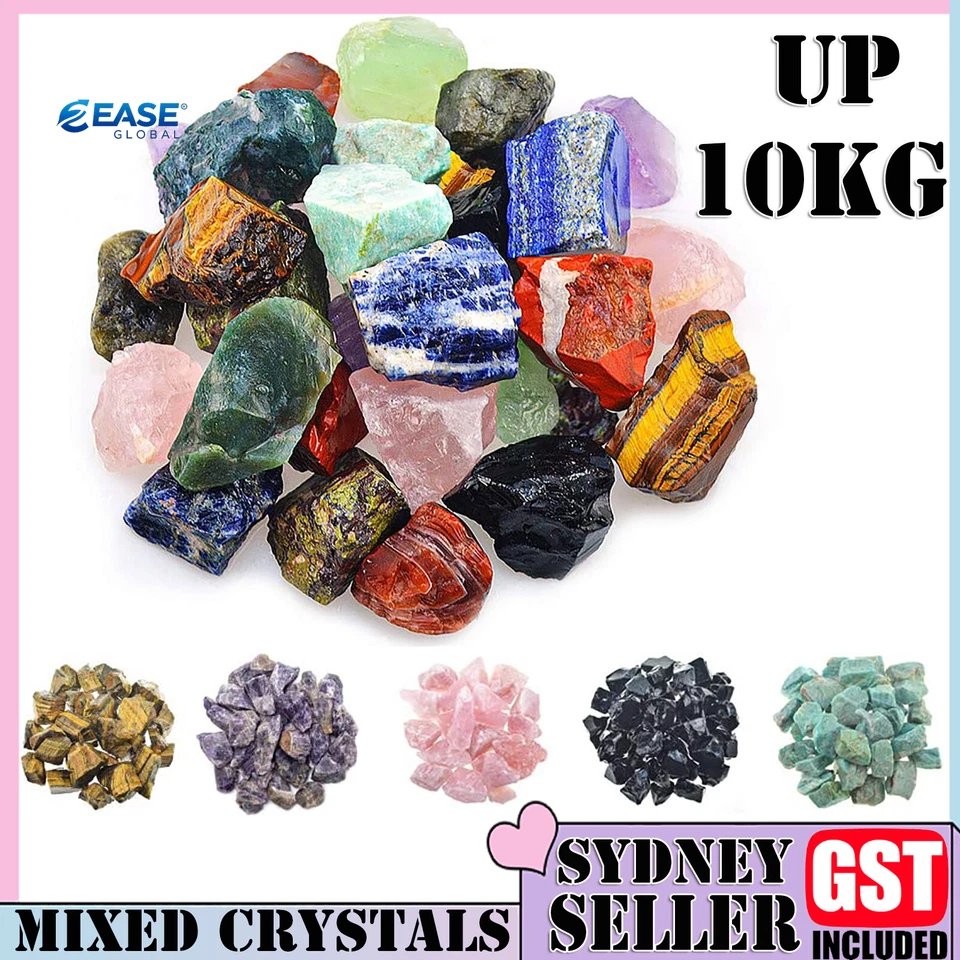 UP 10KG Mixed Rough Raw Crystal Gemstone Chunk Natural Raw Minerals Stones Bulk - image 2 of 4