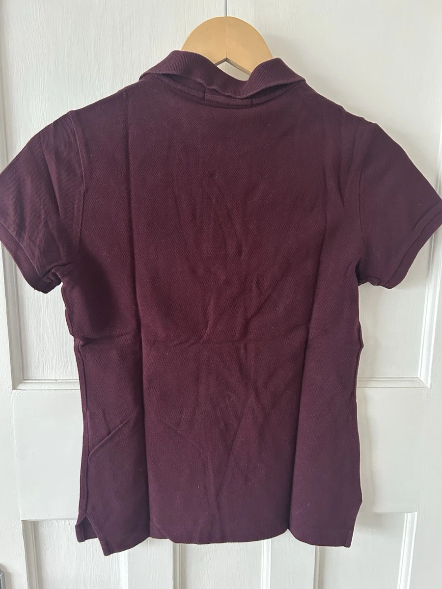 Ralph Lauren The Skinny Polo women' Burgundy Slim Fit Short Sleeve Size S Cotton
