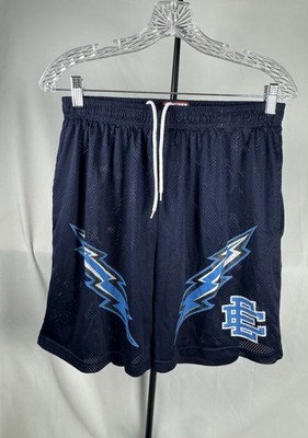 Eric Emanuel EE Men's Shorts Blue Lightening Bolts, Size Large #000017
