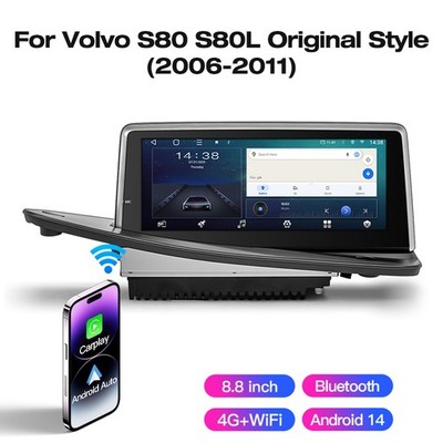 4+64G für 2006-2011 Volvo S80 8'' Android 14 Carplay Autoradio Stereo GPS Navi DE