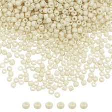 Glass Beads 2mm Hole Loose Beads for Bracelet Earring Making Cream