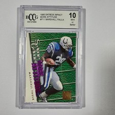 1995 Skybox Impact More Attitude Marshall Faulk Football Card BCCG 10 Mint Gem