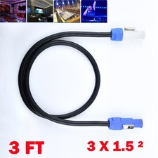 1Pc 3ft 16AWG Stage Lighting Fixture PowerCon-Compatible Power-Through Cable USA