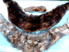 Lot de 3 pièces véritable fourrure de Renard col tour de cou écharpe entière