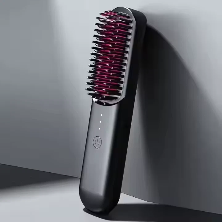 Cordless Hair Straightener Brush Portable Negative Ion Hair Straightener Comb US - Image 2 of 4