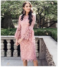 Rachel Parcell Windsor Dress Mauve Berry Womens S EUC