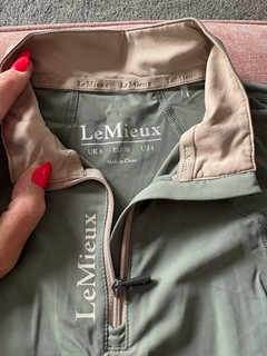 LeMieux Women’s Long Sleeve Quarter Zip Equestrian Riding Top Green UK 8