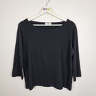Mela Purdie Top Black 3/4 Sleeve Size 14 L