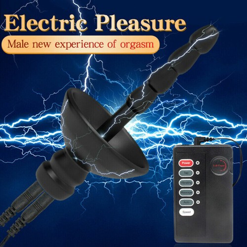 Silicone Electric E-stim Stretcher Urethral Sounding Rod Penis Plug Dilator Male - Picture 5 of 22