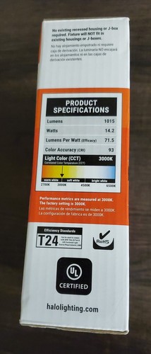 Halo LED Downlight 6" Canless Ultra Thin HLBPH6099FS1EMWR - Picture 3 of 4