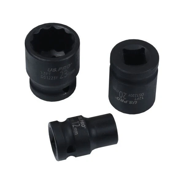 12pt 15pc 1/2"Inch Drive IMPACT Socket Set Shallow Impact Sockets Tool US PRO - Image 2 of 2