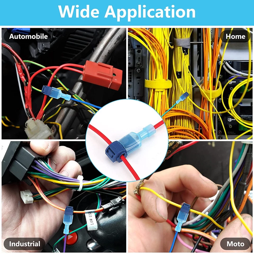 240/60x T-Taps Wire Crimp Terminal Connector Insulated 22-10AWG Quick Splice Kit - Image 3 of 4