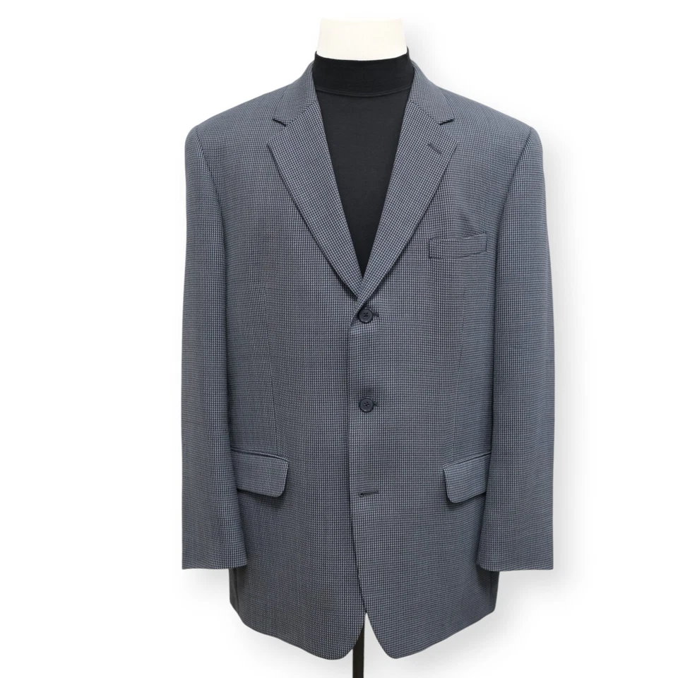 ALFANI мужской синий узор 100% шерсти спортивное пальто костюм куртка blazer 44 L - Изображение 2 из 4