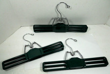 vintage lot 3 retro green Tamor plastic metal pants skirts clamp hangers 11.5"