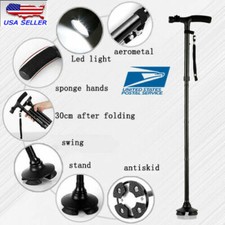 TechTongda Magic Cane Folding LED Safety Walking Stick Aluminum Alloy New Brand
