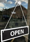 OPEN CLOSED SHOP HANGING SIGN - ANY COLOUR AVAILABLE - WITH SUCKER & CORD