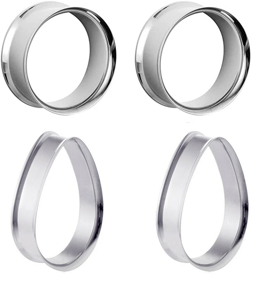 Par de lágrima doble llamarada y par de túnel de carne de acero inoxidable E568 Foto 3 de 3