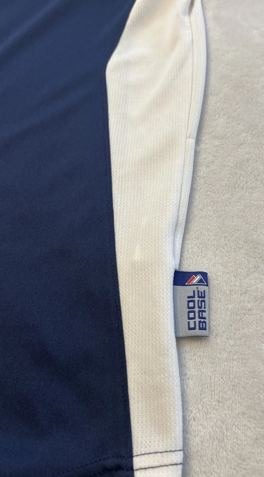 Majestic 波士顿红袜队球衣小号蓝色白色酷底短袖 #12 MLB — 第 3/4 张图片